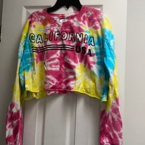 Juniors California USA long sleeve crop top